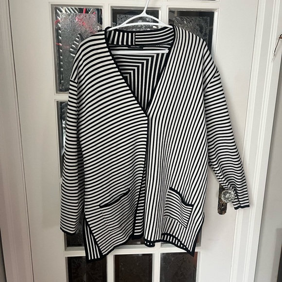 Elena Miro Monochrome Striped Knit | Designer Sweater | Size L - Picture 4 of 5